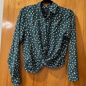 Abercrombie Green Polka Dot Button Down Shirt